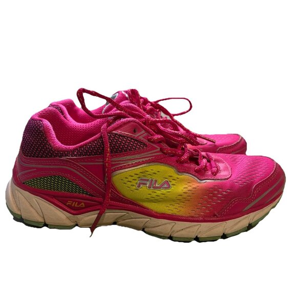 FILA Women’s Running Shoes Size 7 DLS Cool Max Pink Yellow Memory Foam Sneakers - Picture 7 of 8